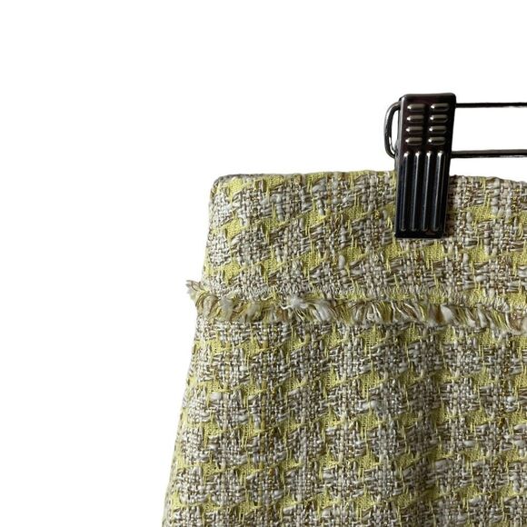 Ann Taylor Tweed Yellow Gray Houndstooth Pattern Skirt Size 12P NWT - Picture 3 of 8